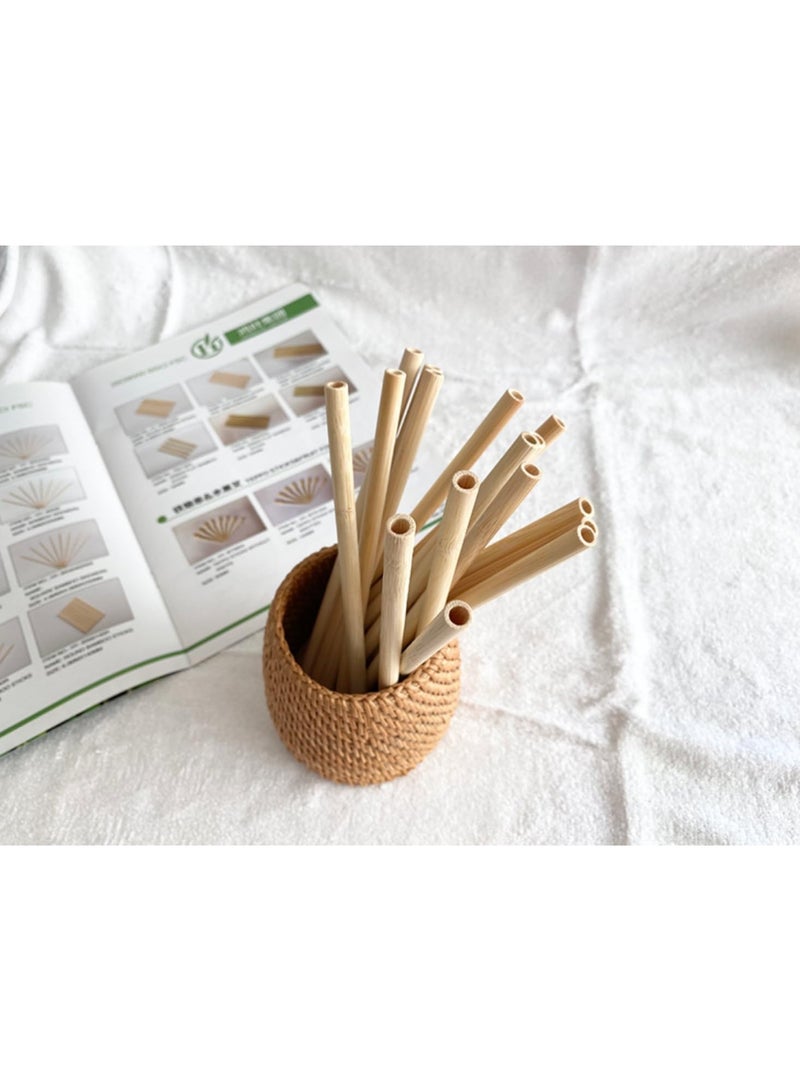 TRAGO Bamboo Straws Reusable Pack of 25 - Eco-Friendly Washable Natural Drinking Straw for Smoothies, Juices, Hot & Cold Drinks, Coffee, Milk - Large Bamboo Straws 8.7 Inch (12x220mm, 25 Counts) - Image 1